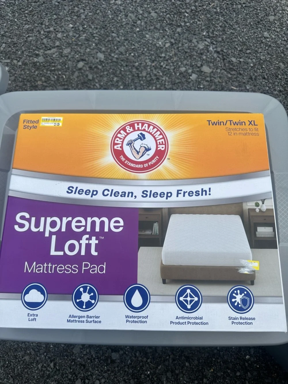 ARM & HAMMER SUPREME LOFT MATTRESS PAD:  NEW IN BOX: SIZE TWIN/TWIN XL